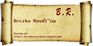 Brczko Rovéna névjegykártya